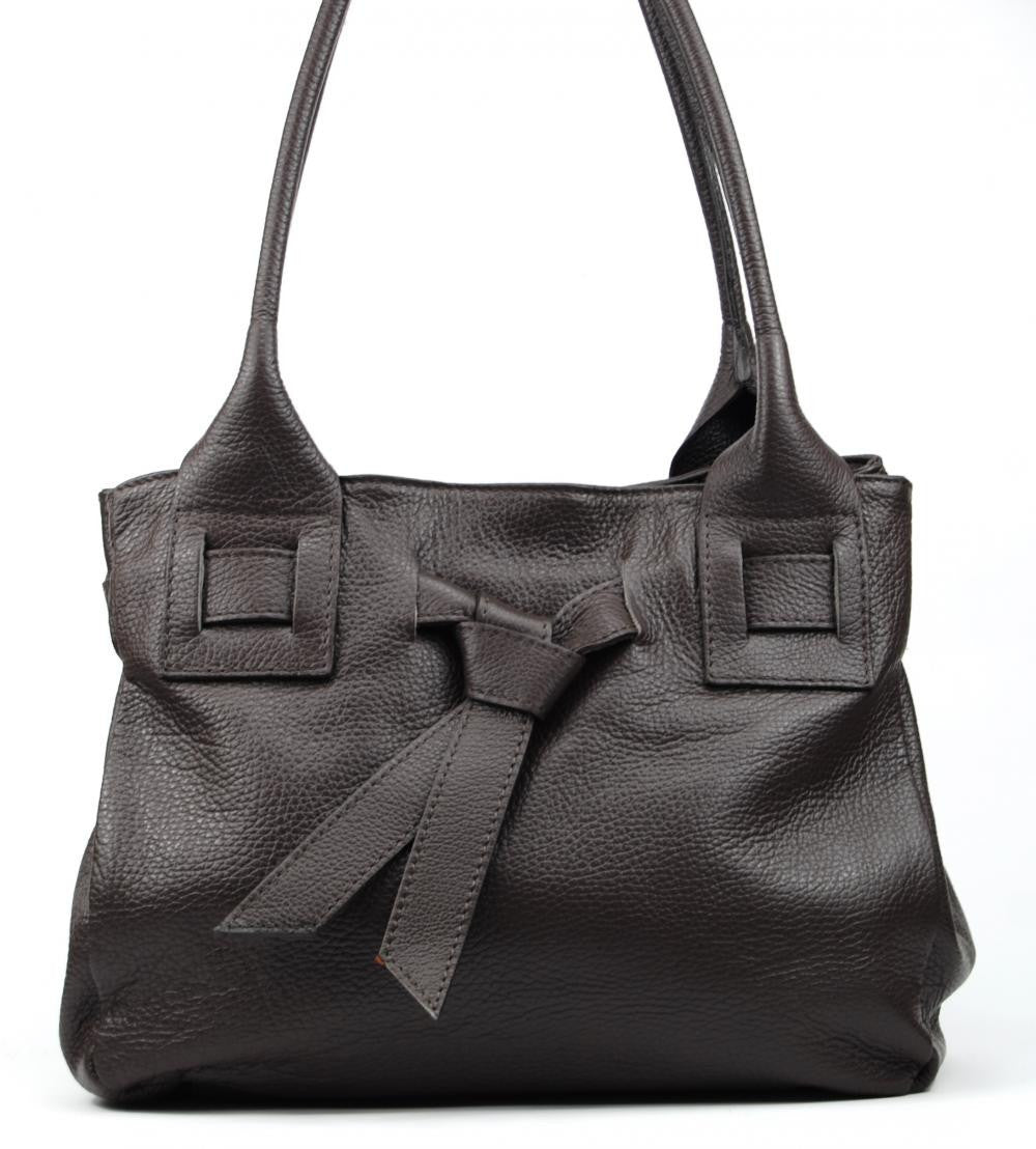 Sac à main en cuir grainé NOODY Chocolat