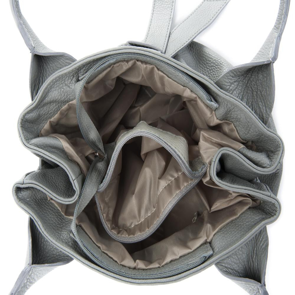 Sac à main en cuir grainé NOODY Gris clair