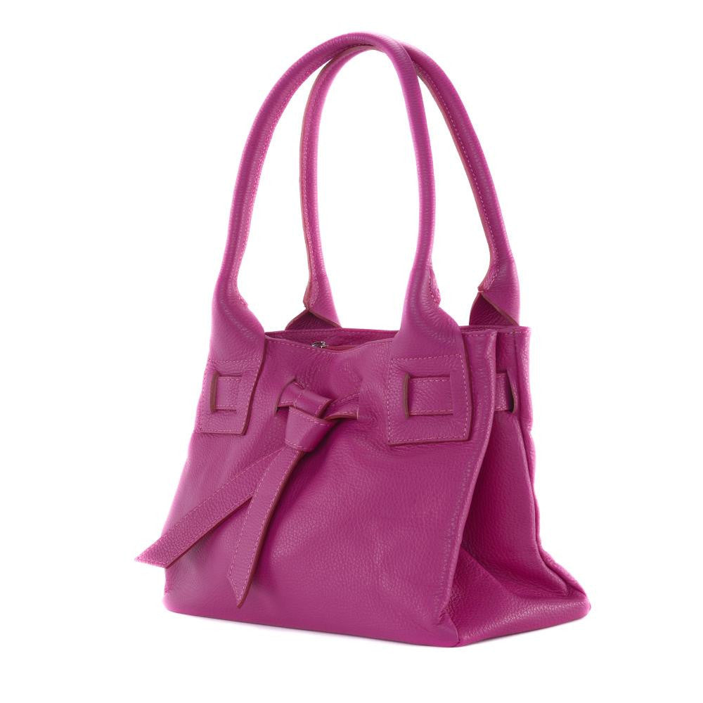 Sac à main en cuir grainé NOODY Rose fuchsia