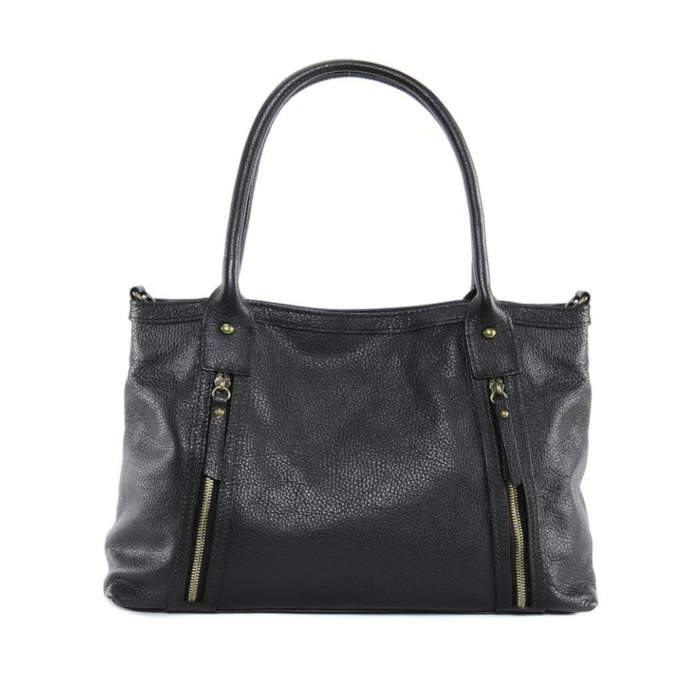 Sac à main en cuir grainé RANGOON Chocolat