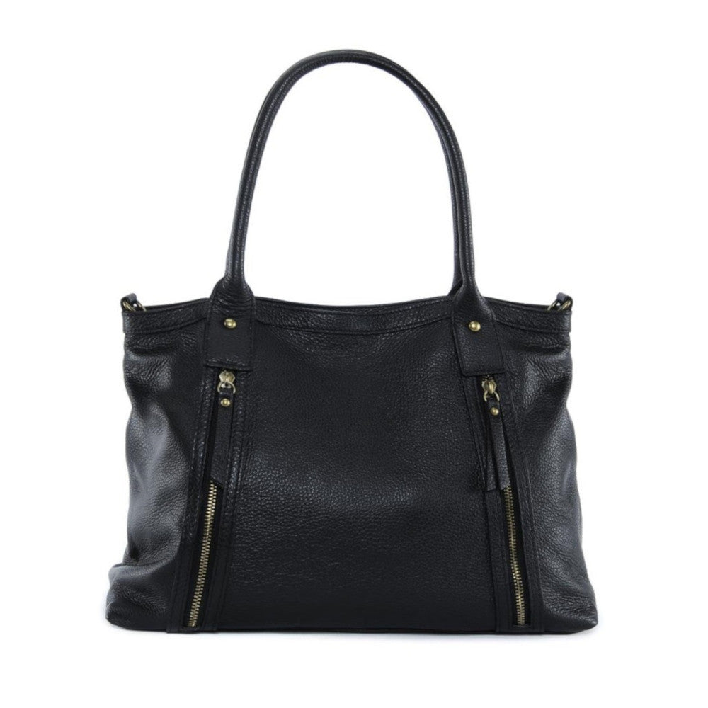 Sac à main en cuir grainé RANGOON Noir