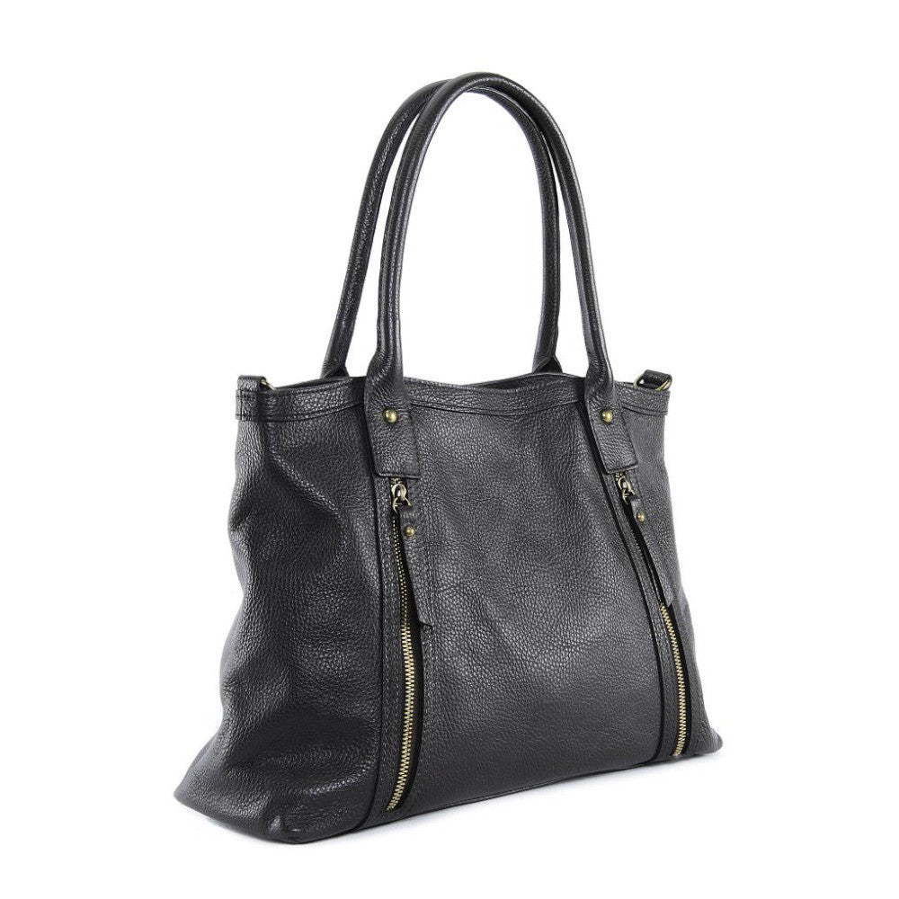 Sac à main en cuir grainé RANGOON Chocolat