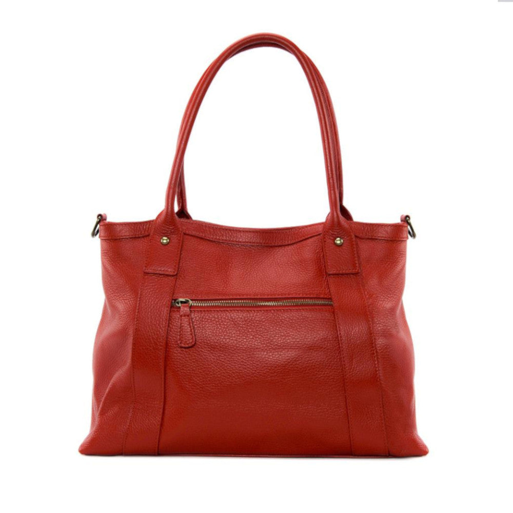 Sac à main en cuir grainé RANGOON Rouge garance