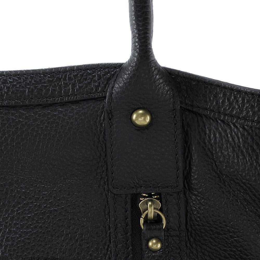 Sac à main en cuir grainé RANGOON Noir