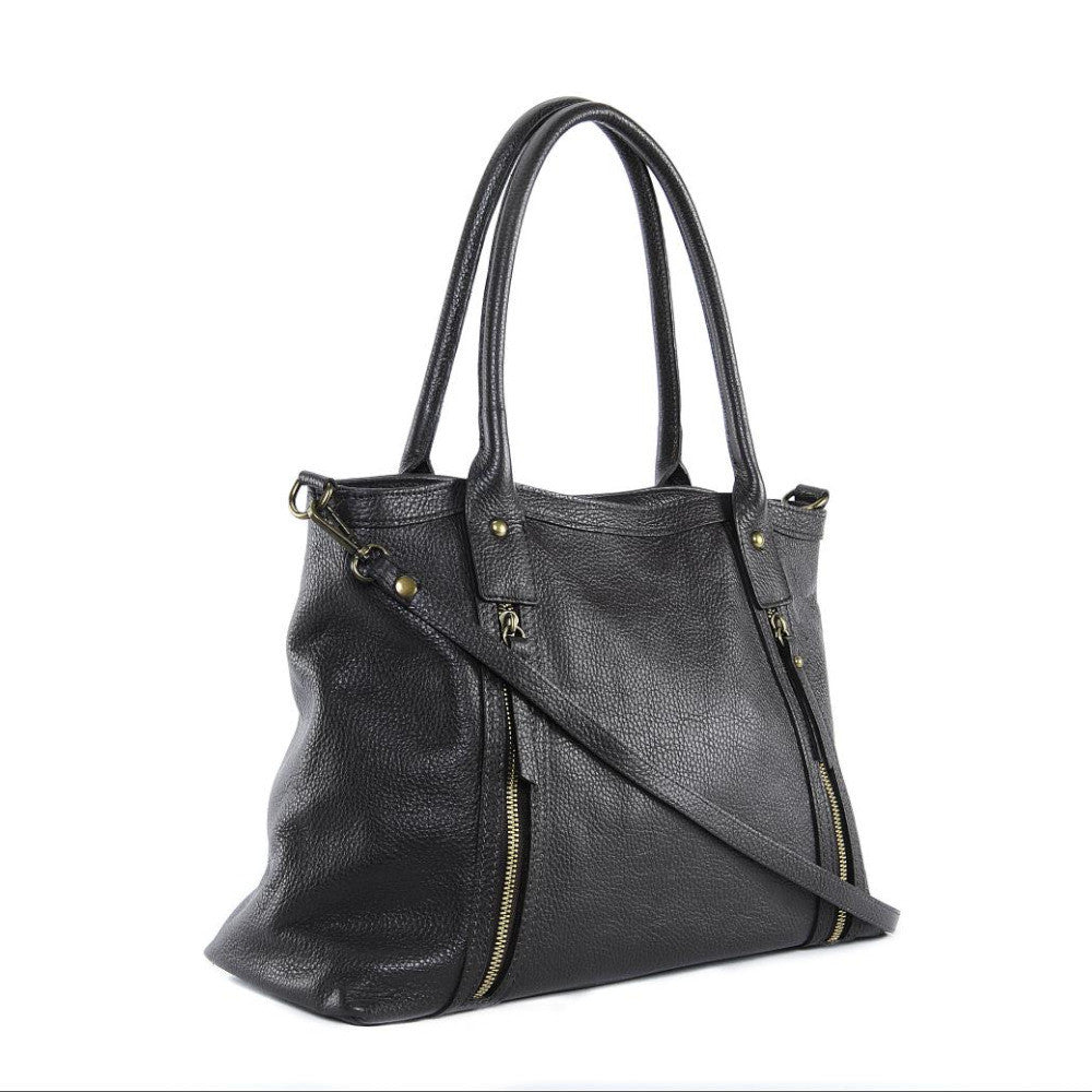 Sac à main en cuir grainé RANGOON Chocolat