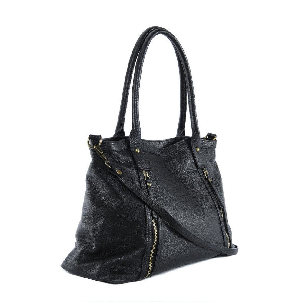 Sac à main en cuir grainé RANGOON Noir