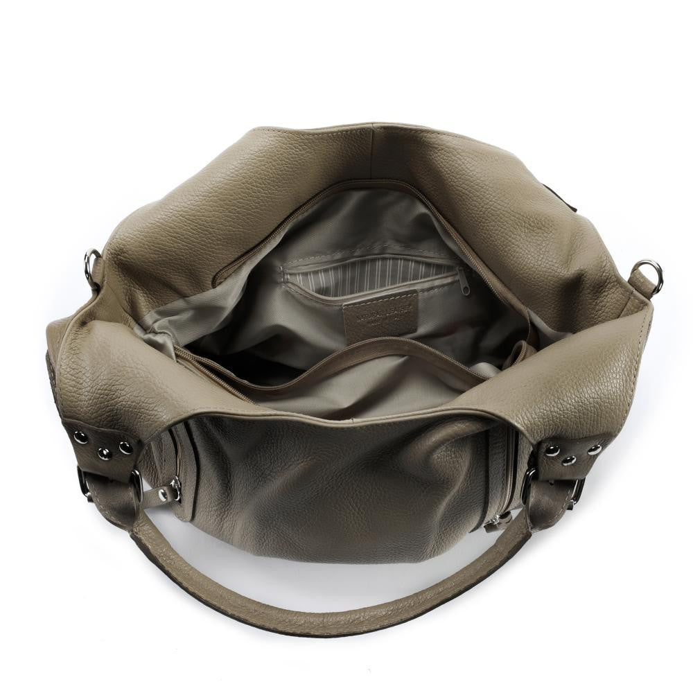 Sac à main en cuir grainé SAINT TROP Taupe