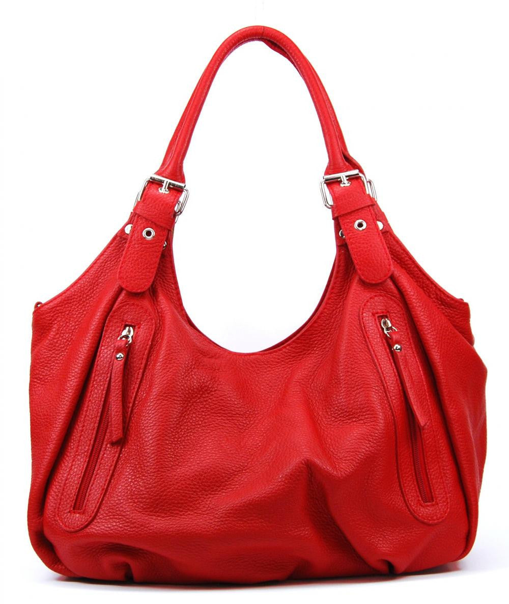 Sac à main en cuir grainé SAINT TROP Rouge garance
