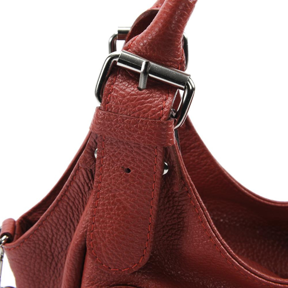Sac à main en cuir grainé SAINT TROP Rouge foncé