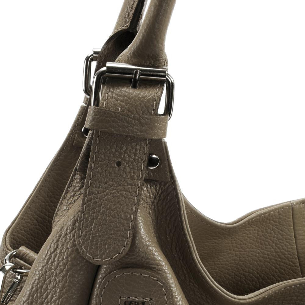 Sac à main en cuir grainé SAINT TROP Taupe