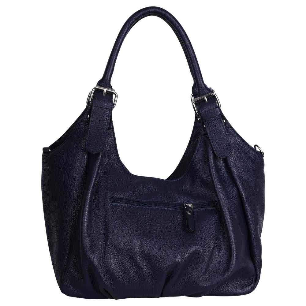 Sac à main en cuir grainé SAINT TROP Bleu marine