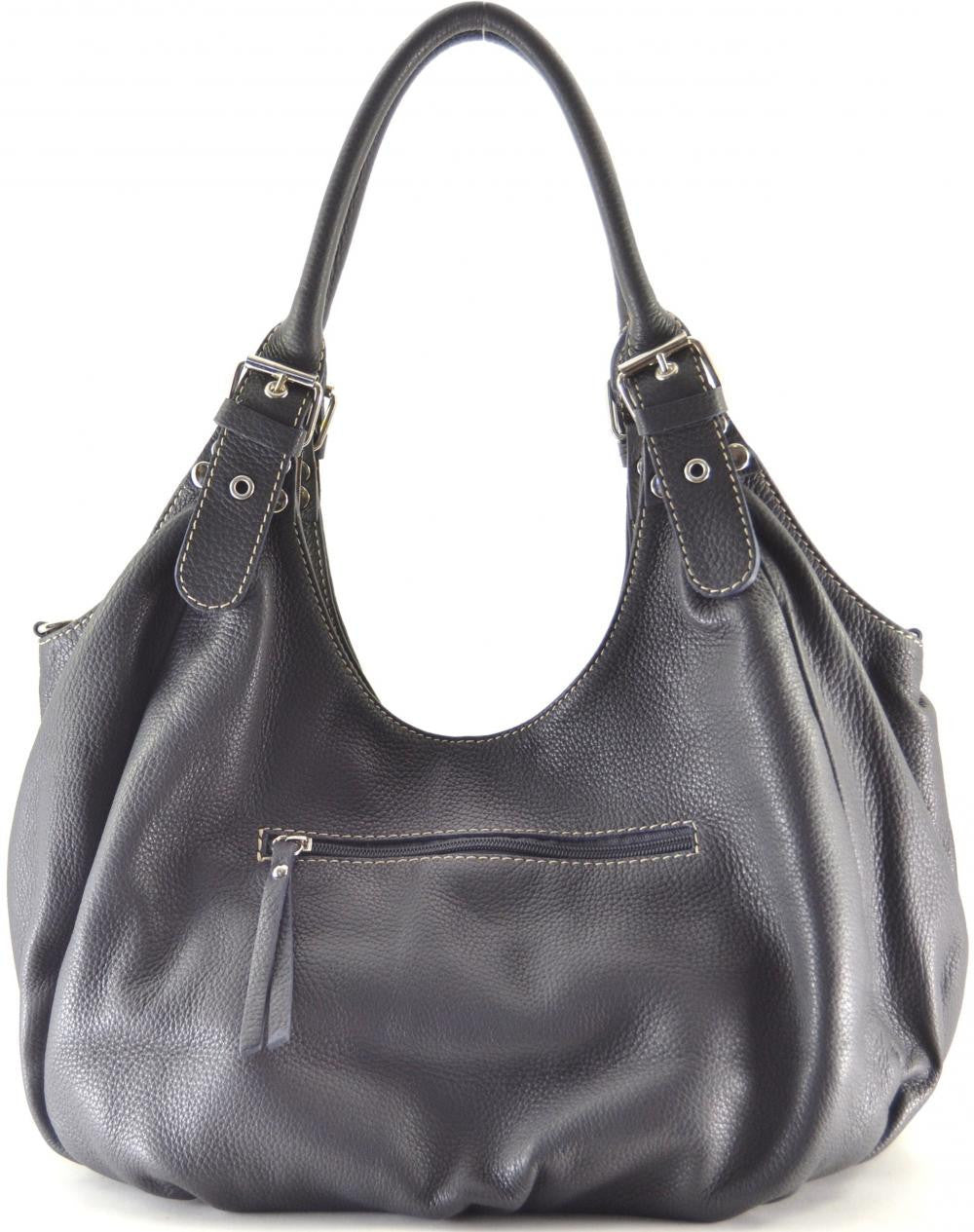 Sac à main en cuir grainé SAINT TROP Gris foncé