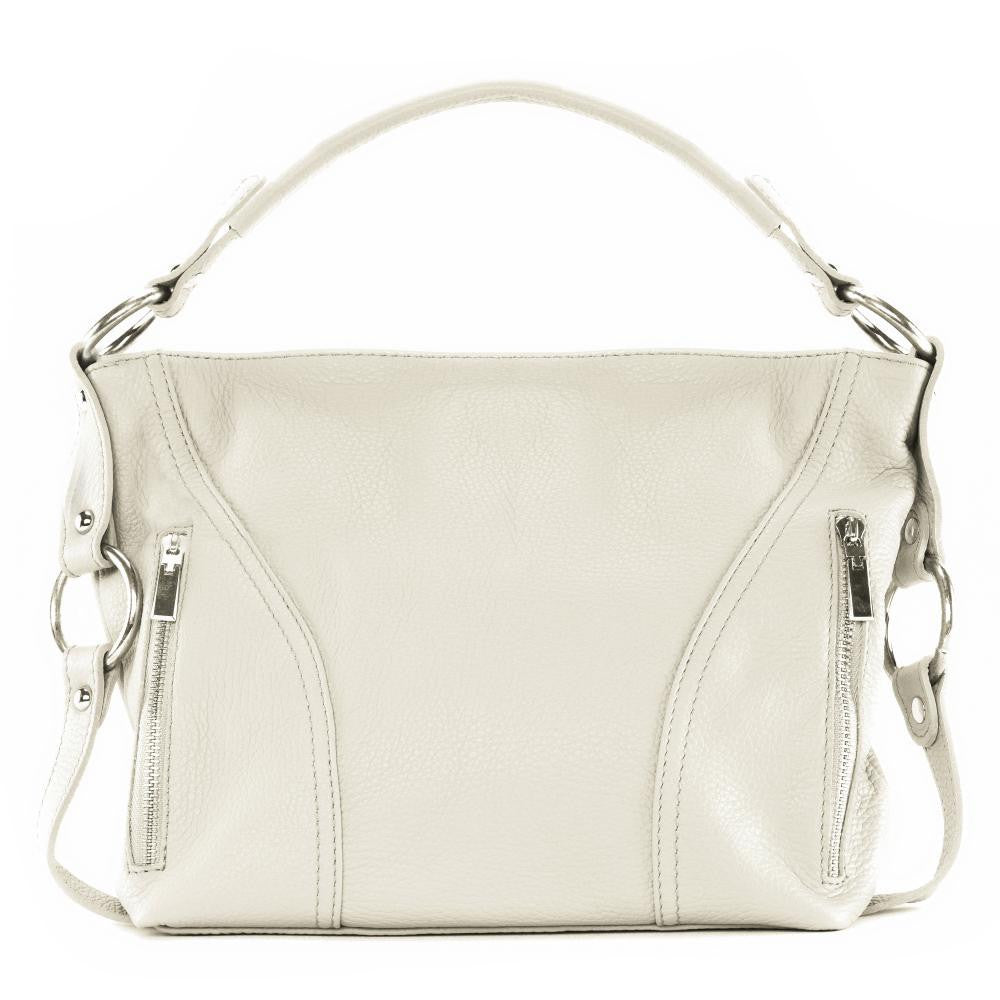 Sac à main en cuir grainé SETE Beige crème