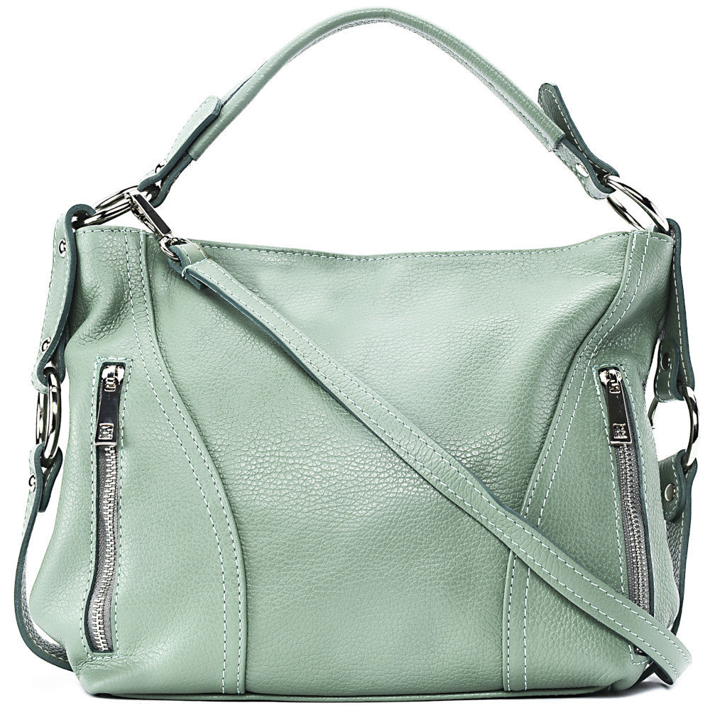 Sac à main en cuir grainé SETE Vert pastel