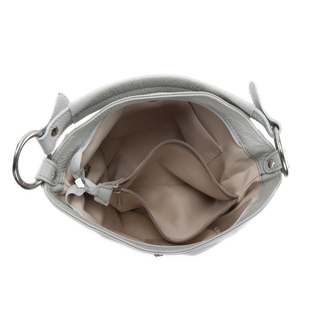 Sac à main en cuir grainé SETE Taupe clair