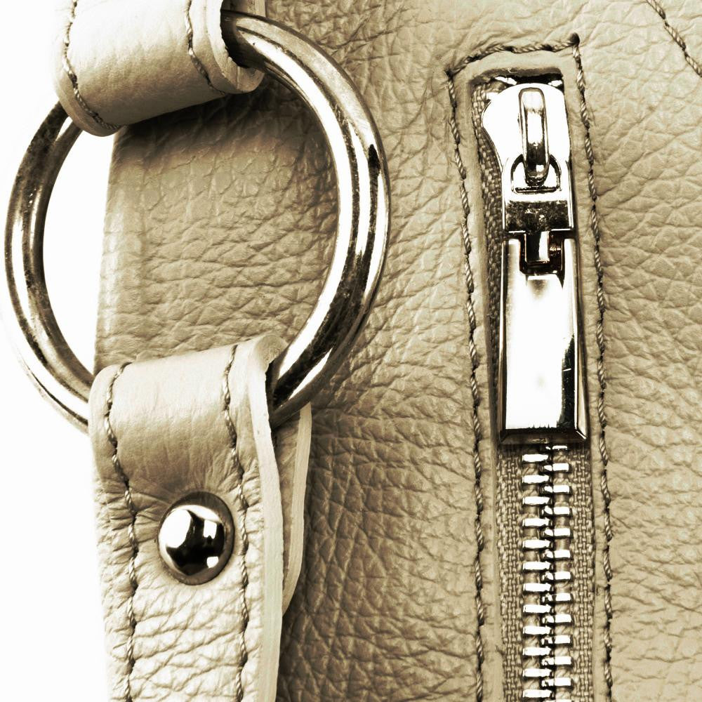 Sac à main en cuir grainé SETE Taupe clair