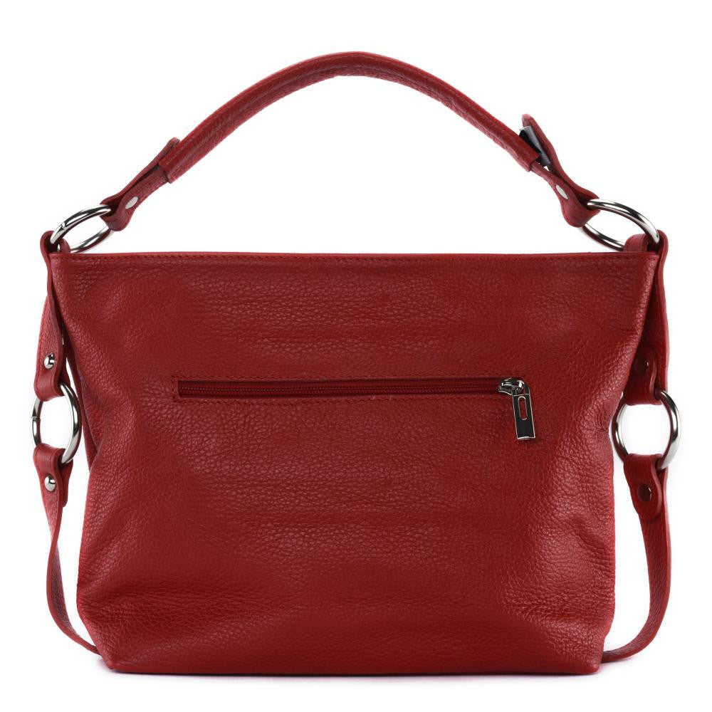 Sac à main en cuir grainé SETE Rouge garance