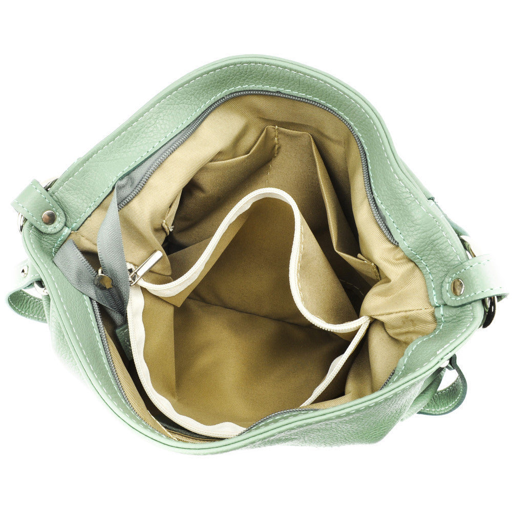 Sac à main en cuir grainé SETE Vert pastel