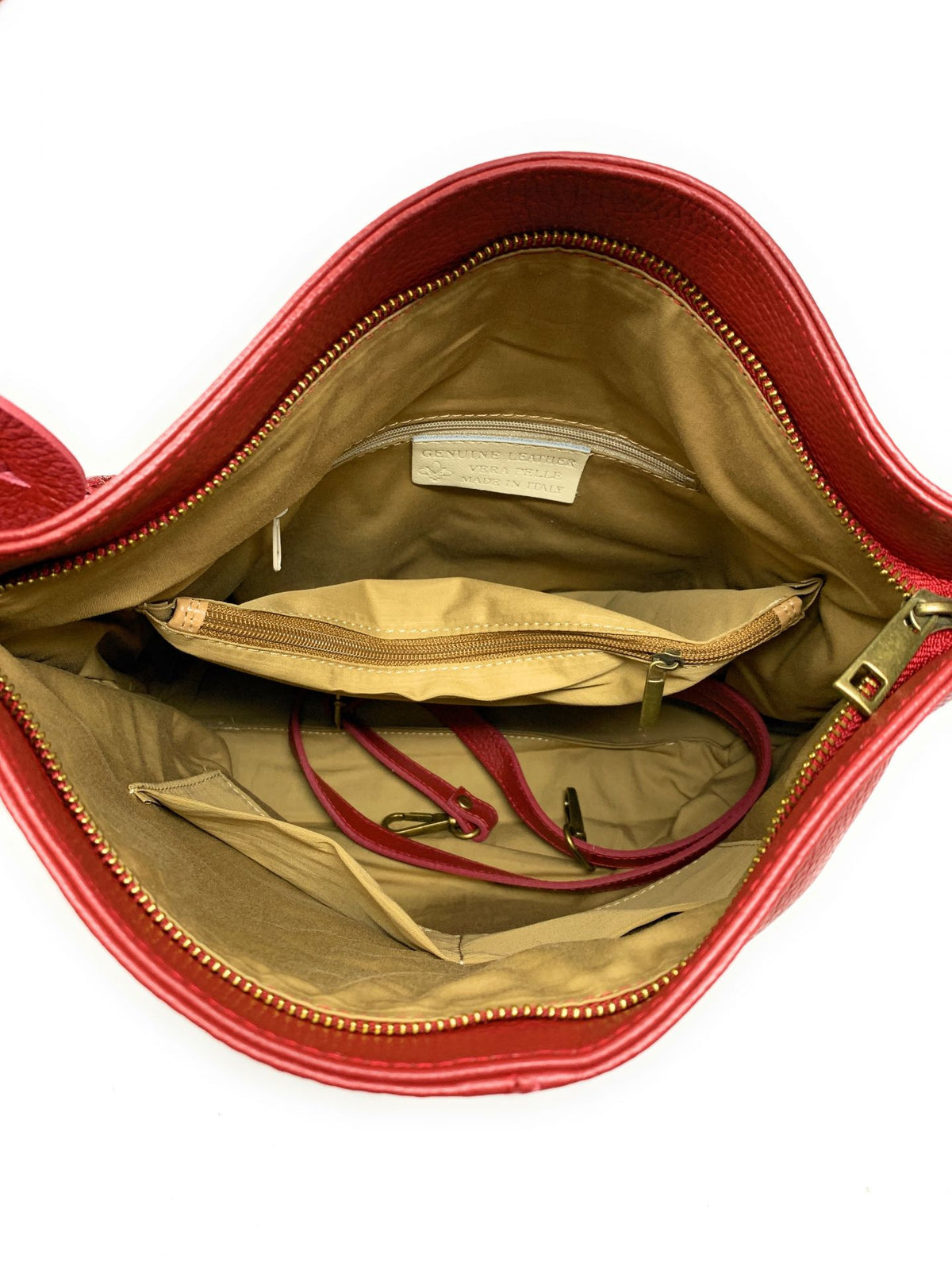 Sac à main en cuir grainé TANAH Rouge garance