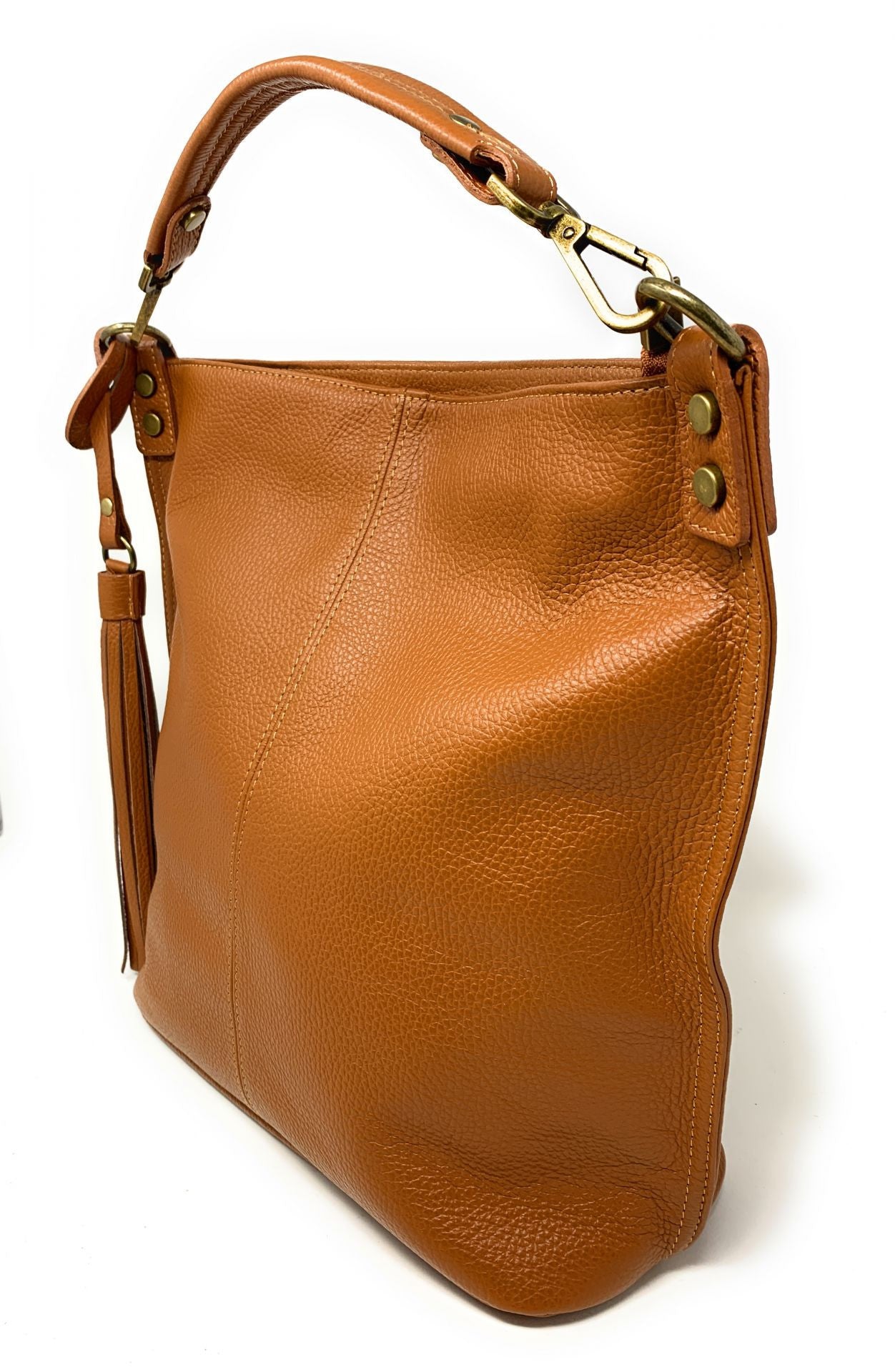 Sac à main en cuir grainé TANAH Camel