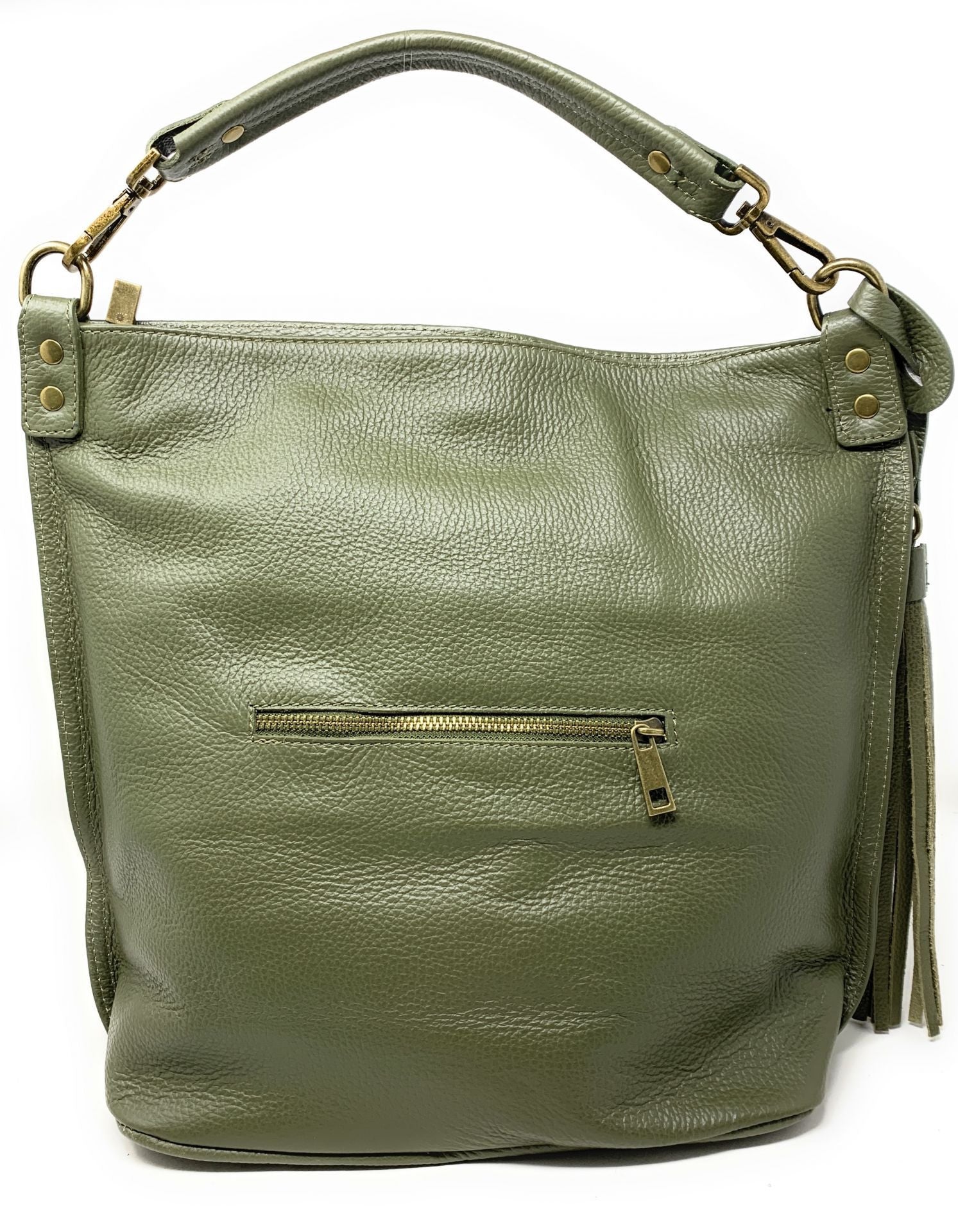 Sac à main en cuir grainé TANAH Kaki