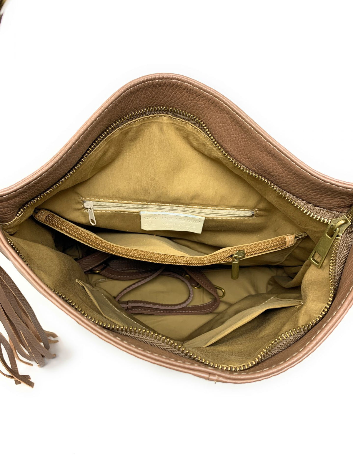 Sac à main en cuir grainé TANAH Taupe