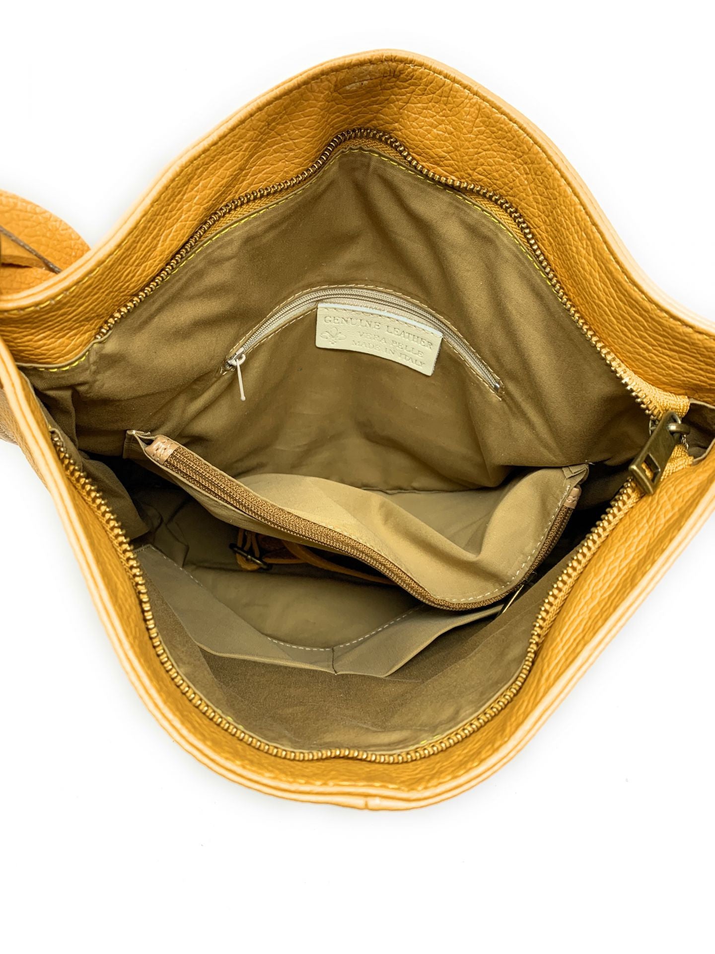 Sac à main en cuir grainé TANAH Jaune Moutarde