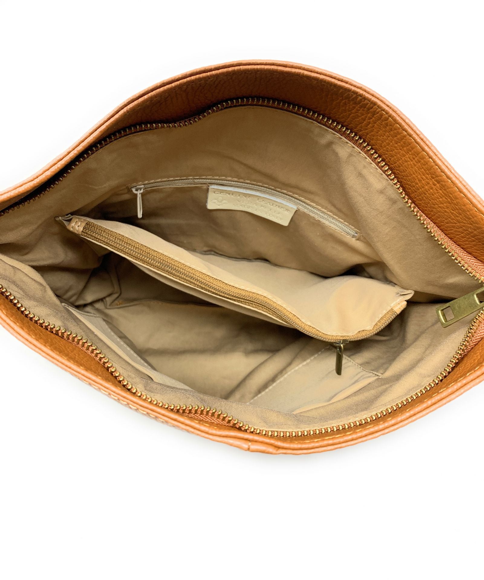 Sac à main en cuir grainé TANAH Camel