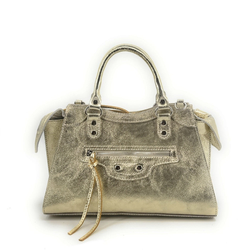 Sac à main en cuir irisé MERCREDI Or pâle