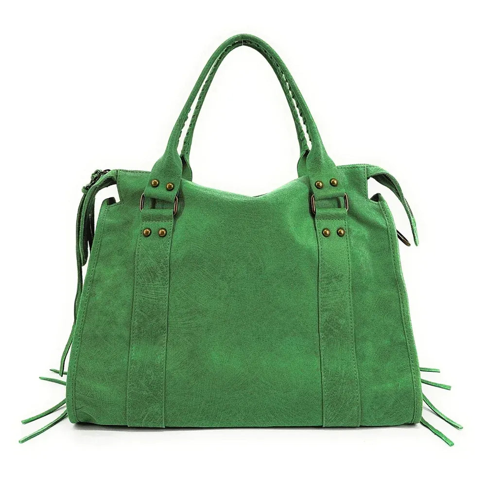 Sac à main en cuir brossé ou irisé SANDSTORM E.L. SIROCCO Vert anglais