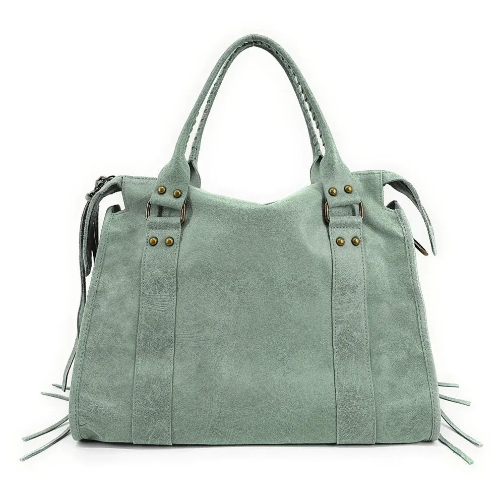 Sac à main en cuir brossé ou irisé SANDSTORM E.L. SIROCCO Vert pastel