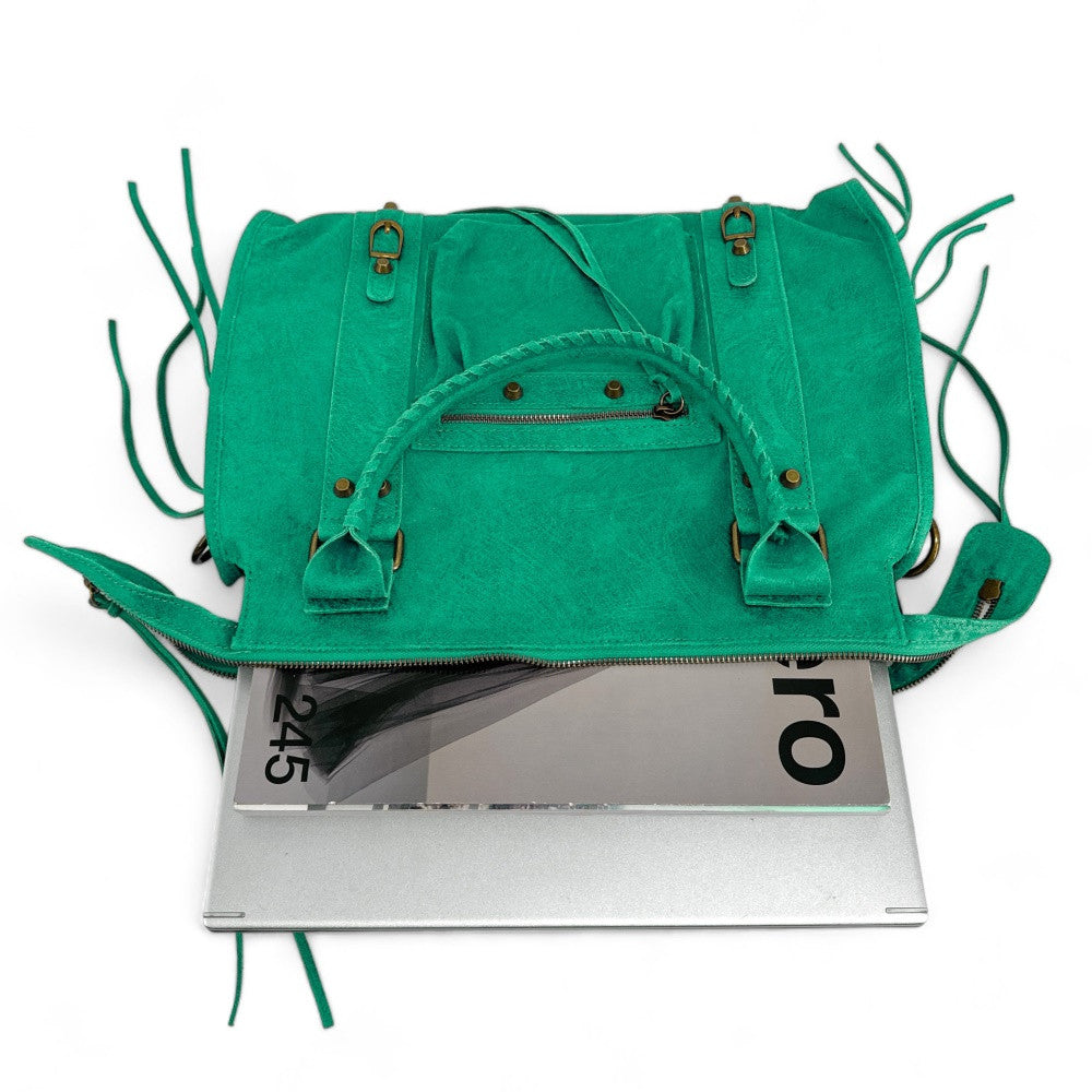 Sac à main en cuir brossé ou irisé SANDSTORM E.L. SIROCCO Vert menthe