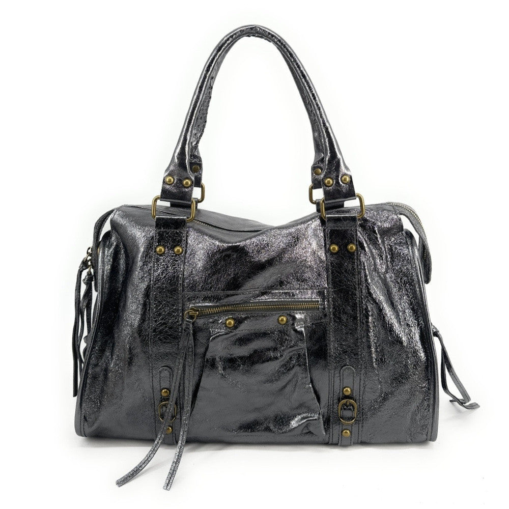 Sac à main en cuir irisé SANDSTORM Argent foncé