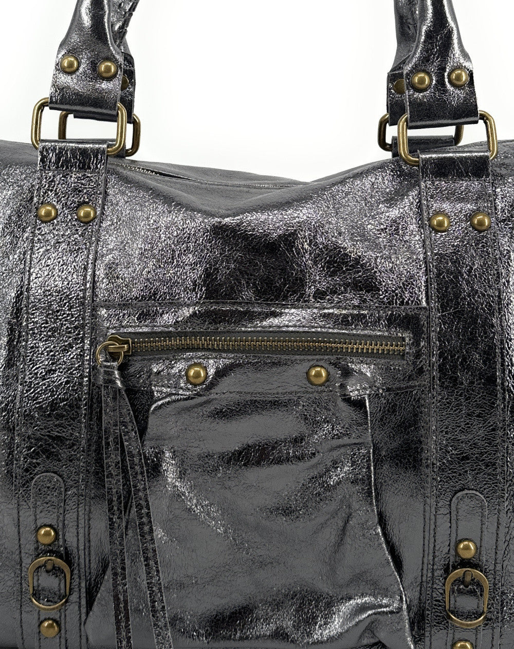Sac à main en cuir irisé SANDSTORM Argent foncé