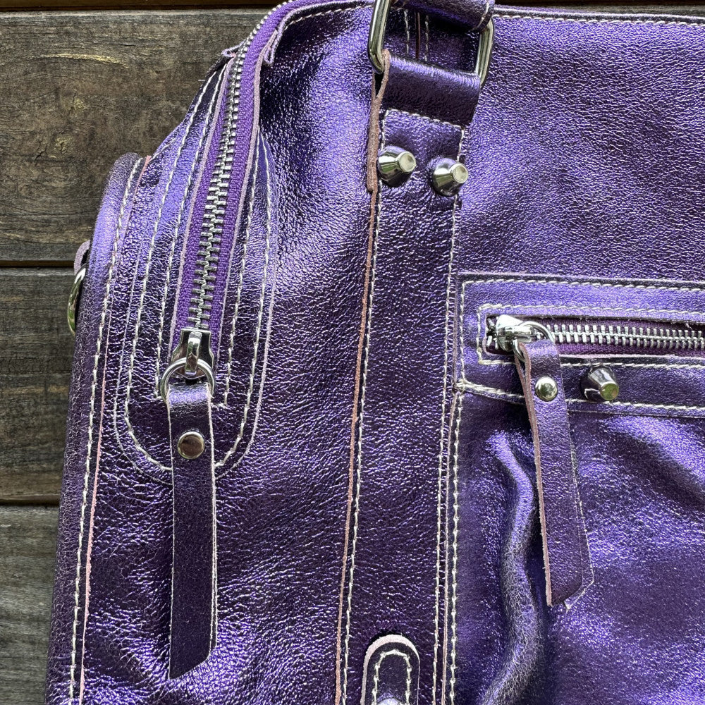 Sac à main en cuir irisé SANDSTORM Améthyste