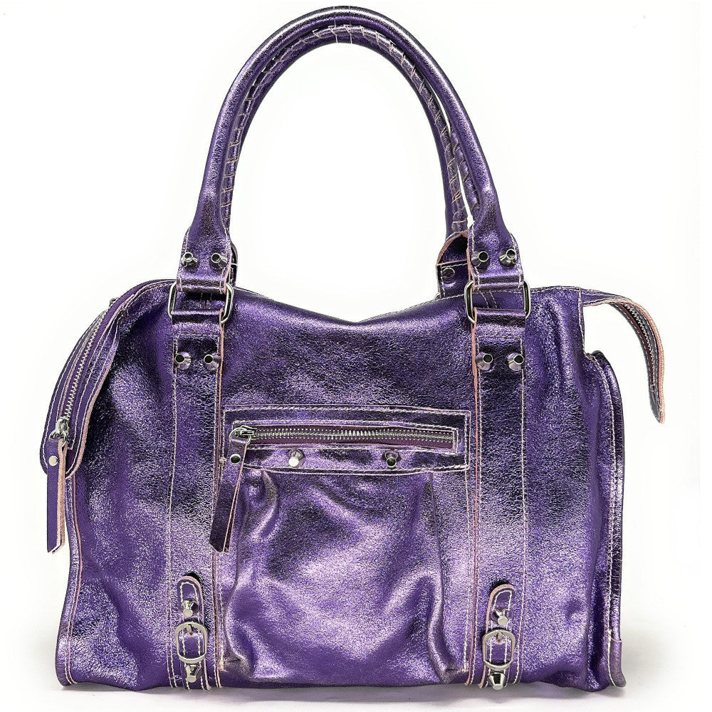 Sac à main en cuir irisé SANDSTORM Améthyste