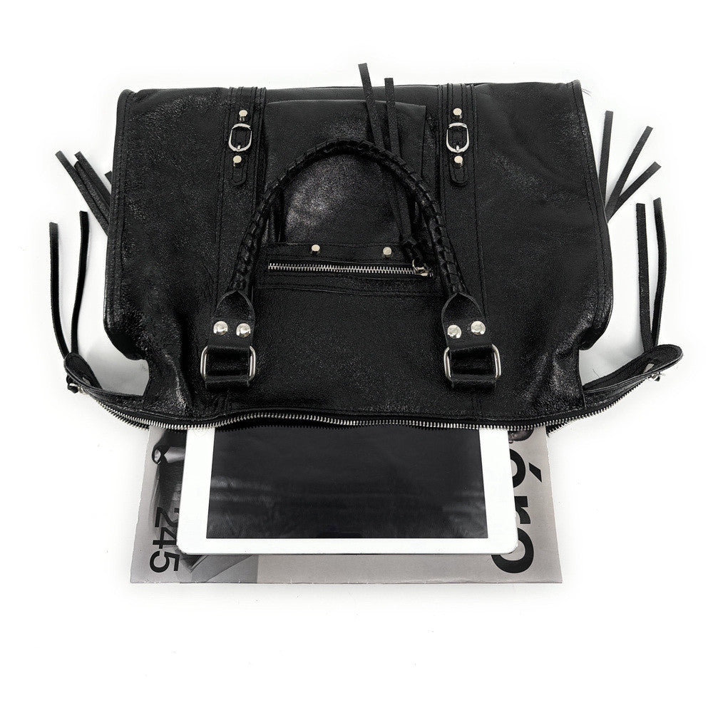 Sac à main en cuir irisé SANDSTORM Noir irisé
