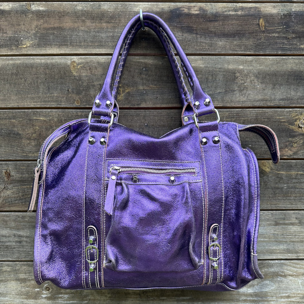 Sac à main en cuir irisé SANDSTORM Améthyste