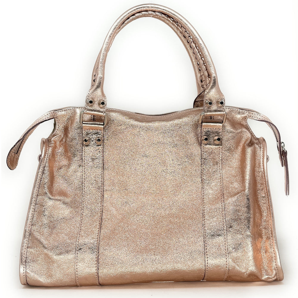 Sac à main en cuir irisé SANDSTORM Rose gold