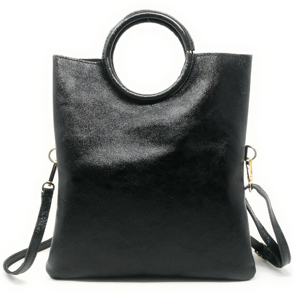 Sac à main en cuir irisé DAM DAM Noir irisé