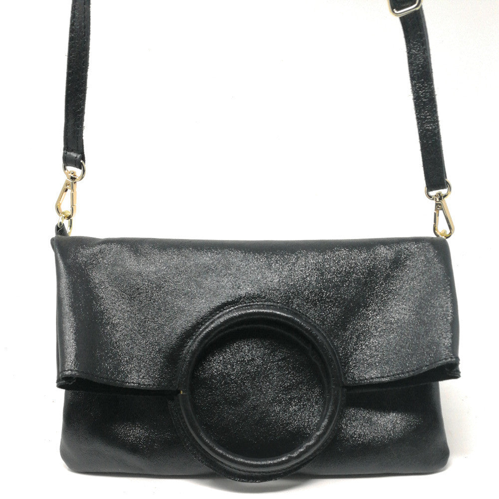 Sac à main en cuir irisé DAM DAM Noir irisé