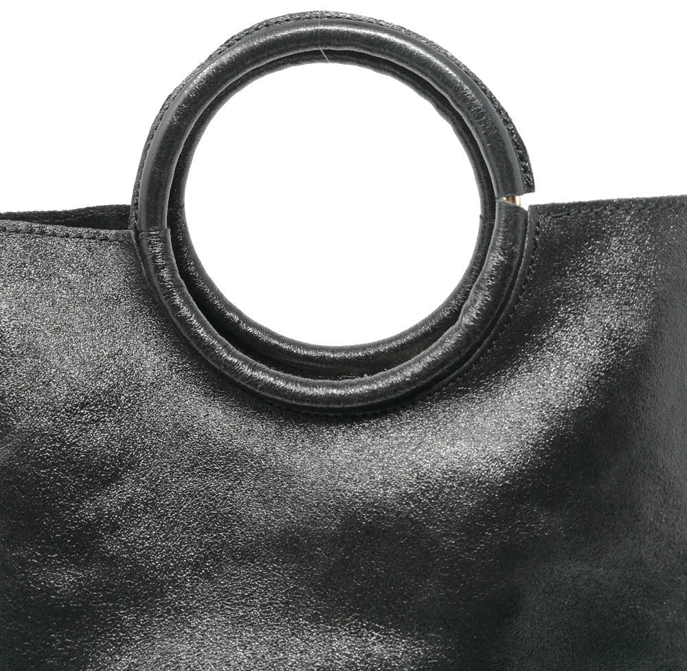 Sac à main en cuir irisé DAM DAM Noir irisé