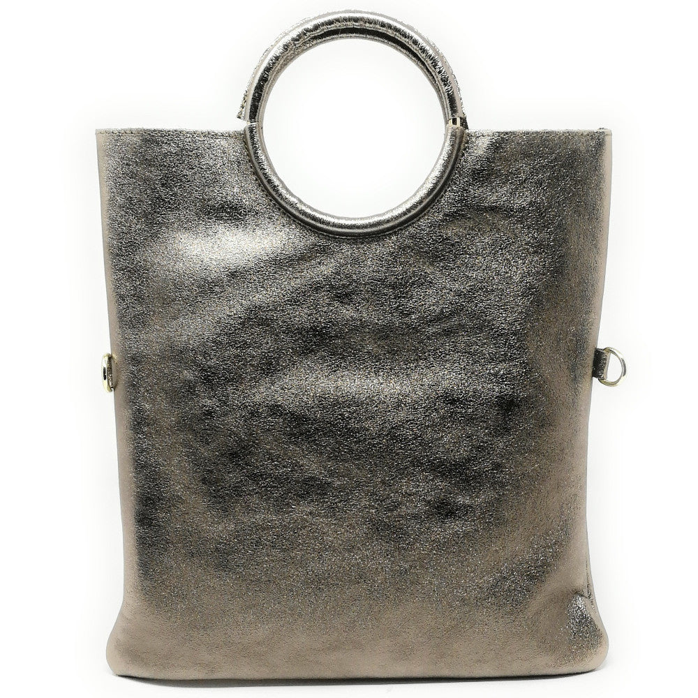 Sac à main en cuir irisé DAM DAM Champagne irisé