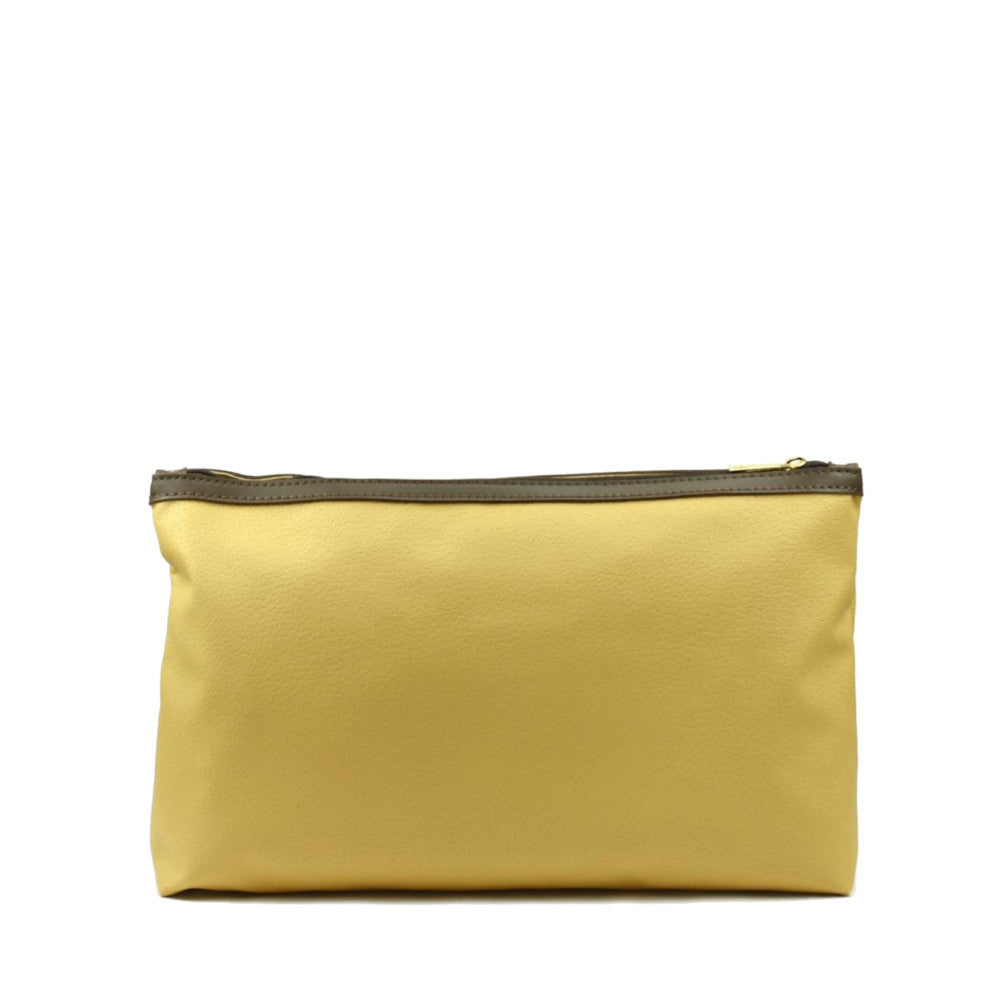 Grand sac à main en cuir glacé CHANTILLY Taupe foncé