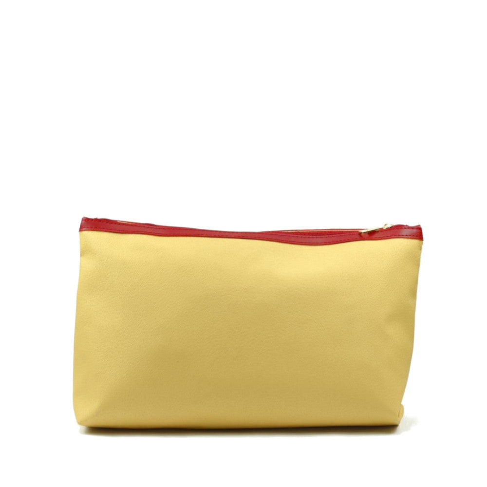 Grand sac à main en cuir glacé CHANTILLY Rouge fraise