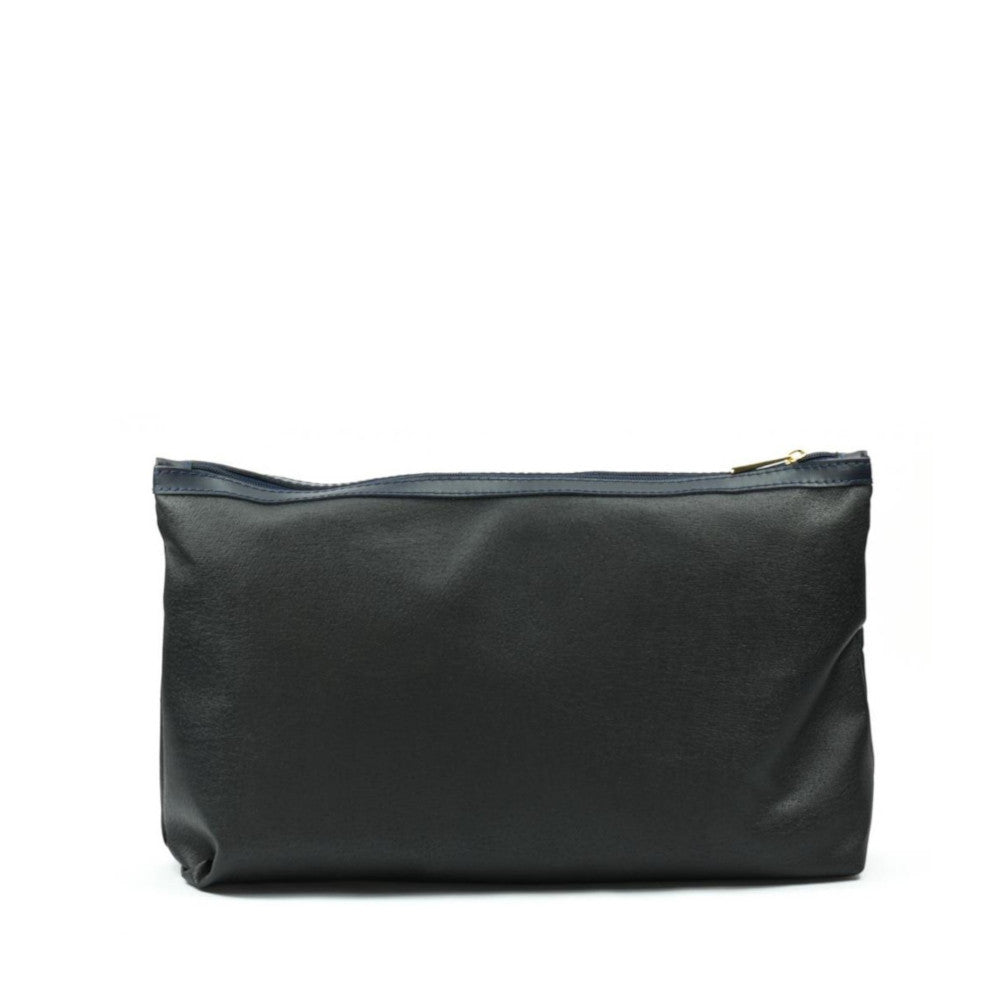 Grand sac à main en cuir glacé CHANTILLY Bleu marine
