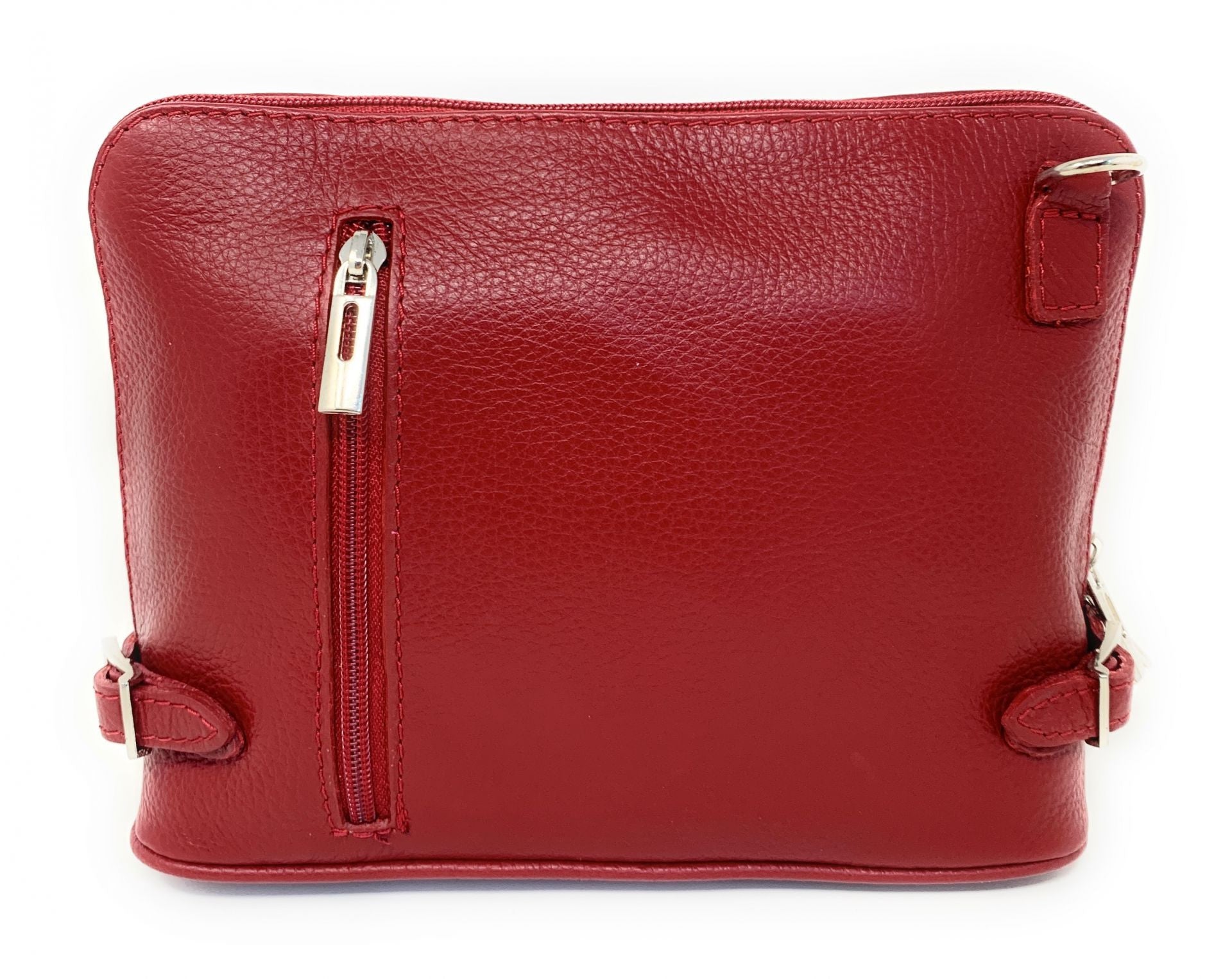 Sac à main en cuir italien grainé MAMMA MIA Rouge foncé