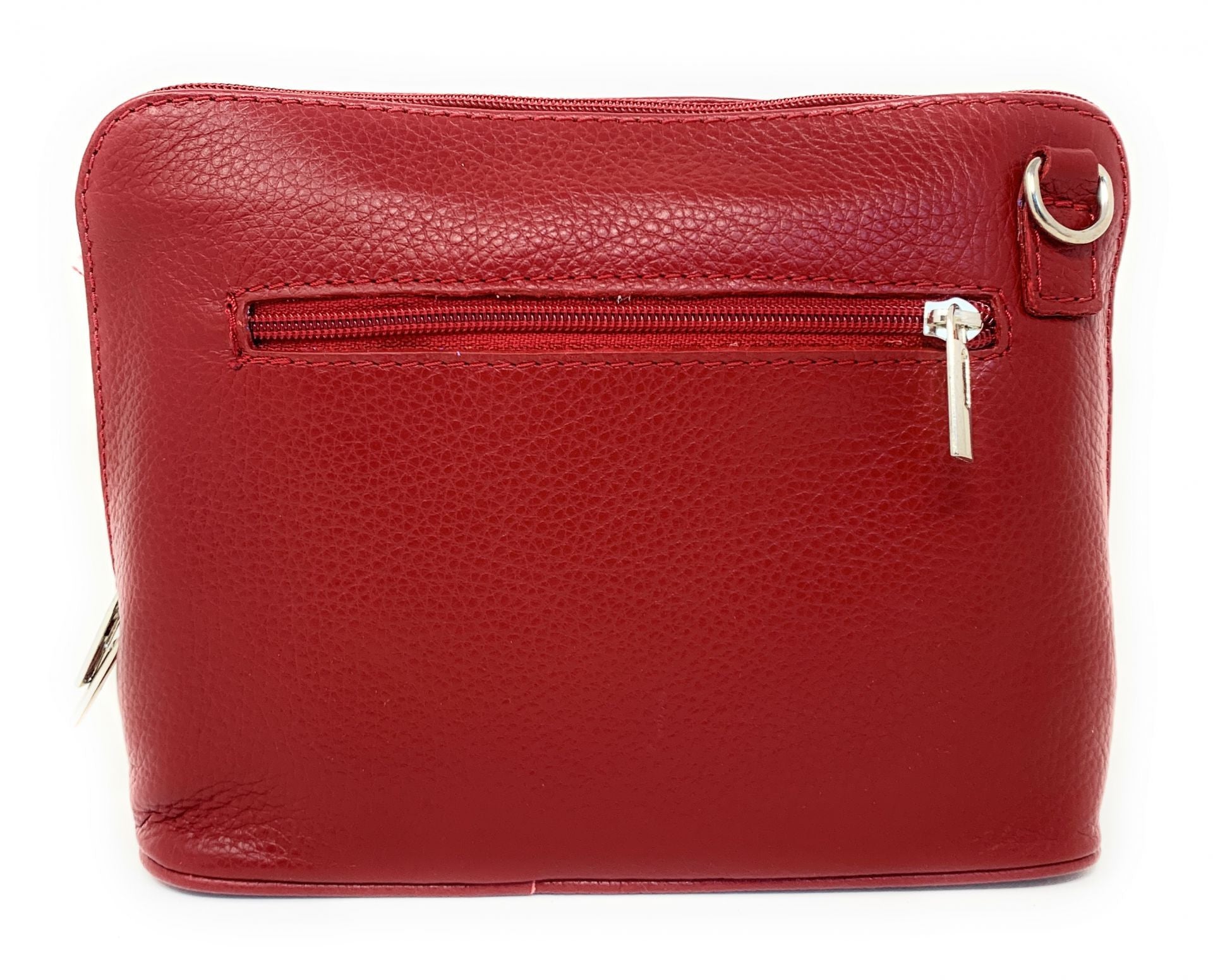 Sac à main en cuir italien grainé MAMMA MIA Rouge foncé