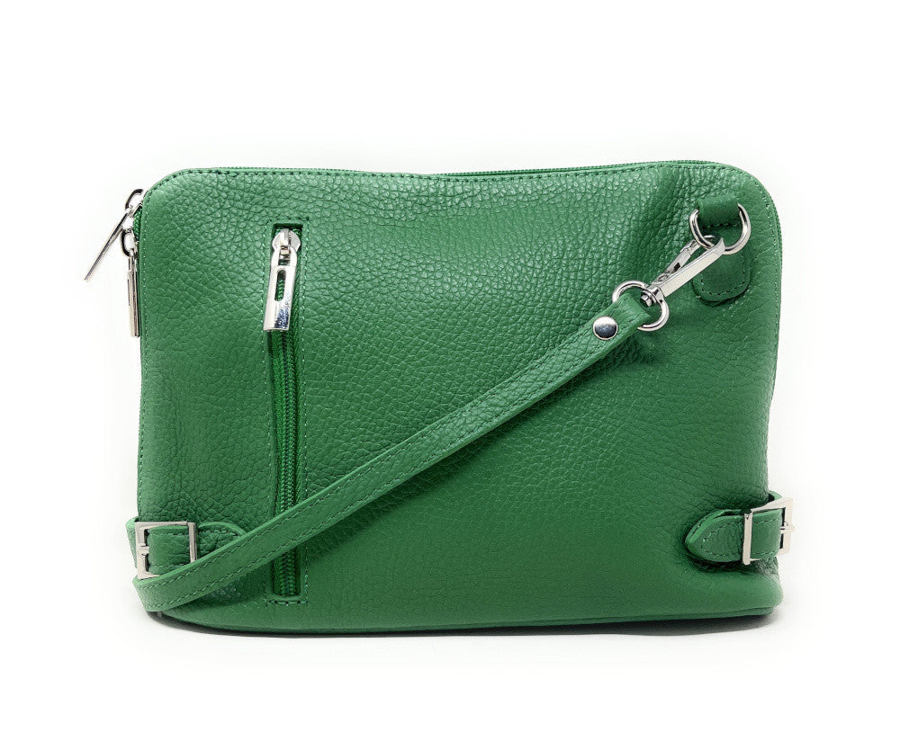 Sac à main en cuir italien grainé MAMMA MIA Vert anglais