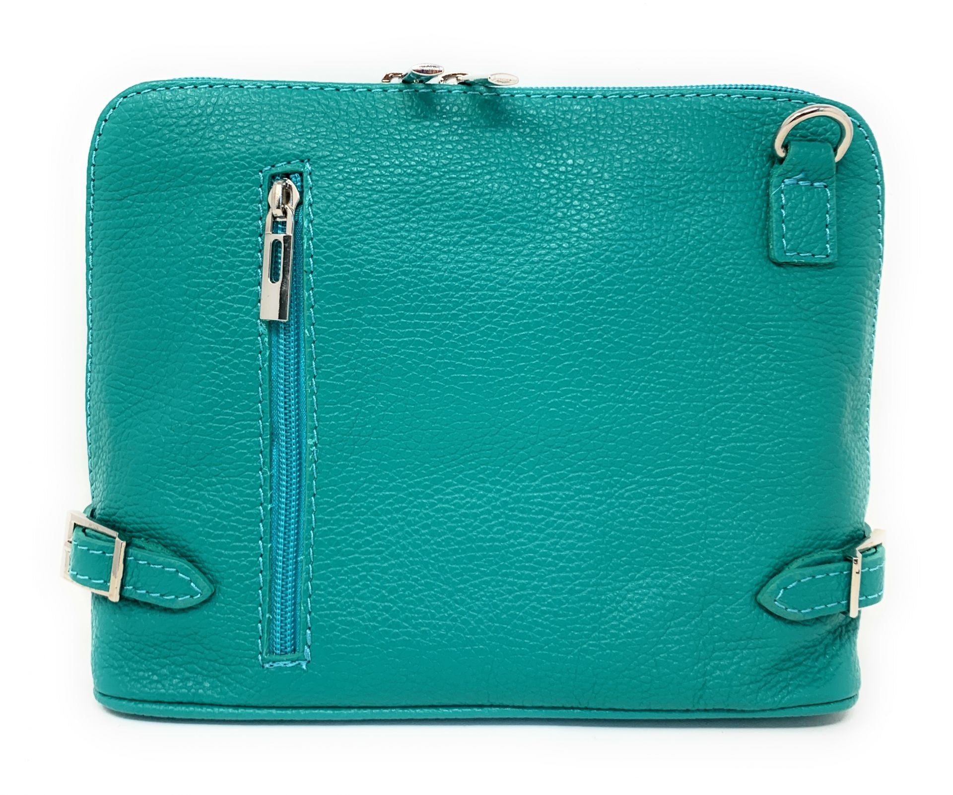 Sac à main en cuir italien grainé MAMMA MIA Bleu turquoise